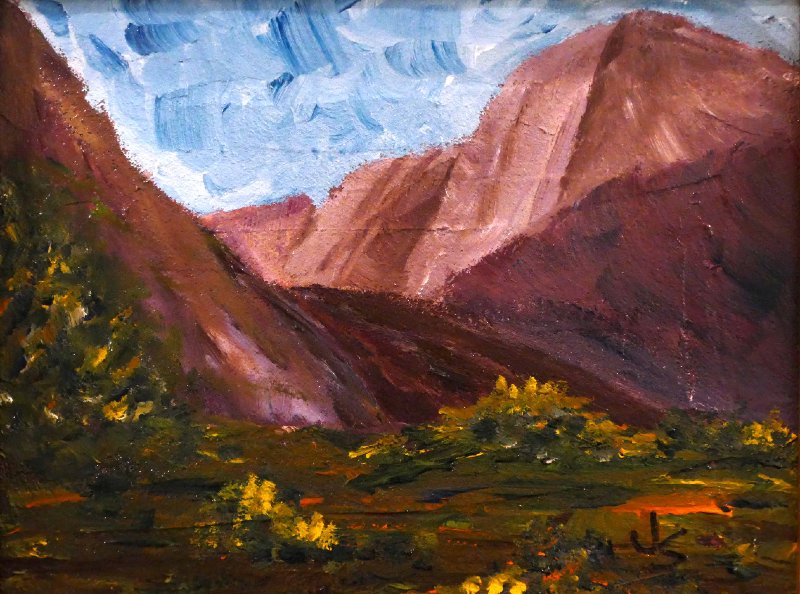 "Hiking in Zion", Textured Acrylic, 8x10