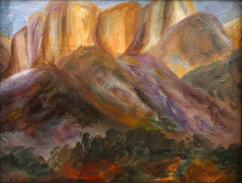 "Morning in Zion", Textured Acrylic, 8x10