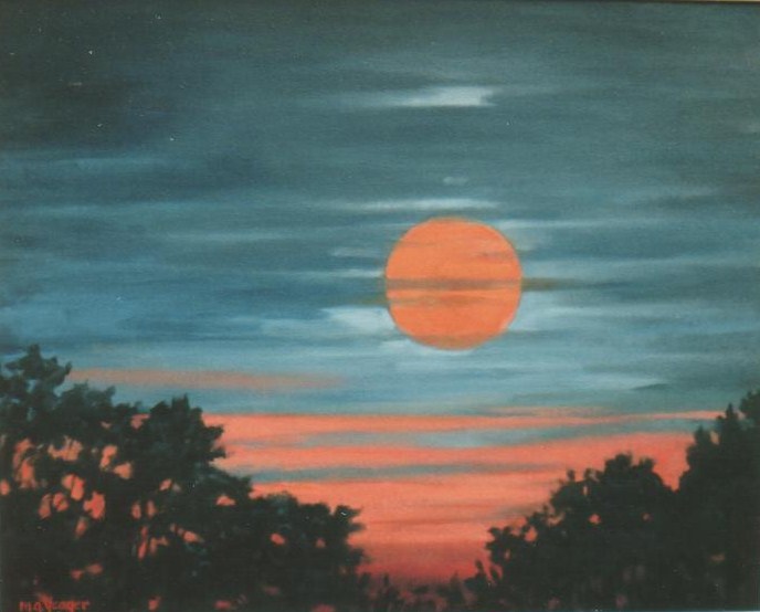 "Full Moon at Sunset"