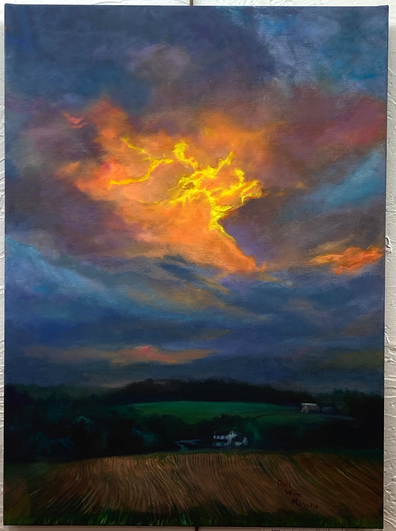 #18. Spirit Clouds. Gail Wine Mancha. Oil on Canvas. (18" x 24")   $75 Suggested Minimum Bid